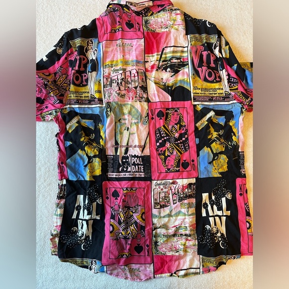 Guess Las Vegas Vintage Graphic Men's Button Down Short Sleeve Shirt, XL - Picture 6 of 12